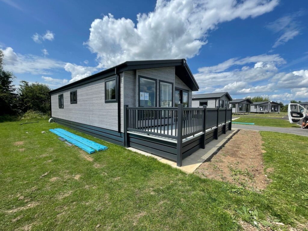 Holiday home corner veranda with steps
