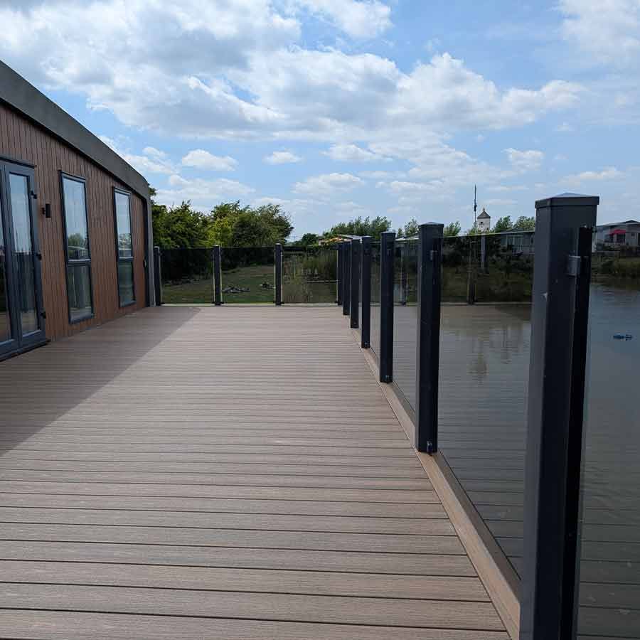 Lakeside composite deck in Yorkshire