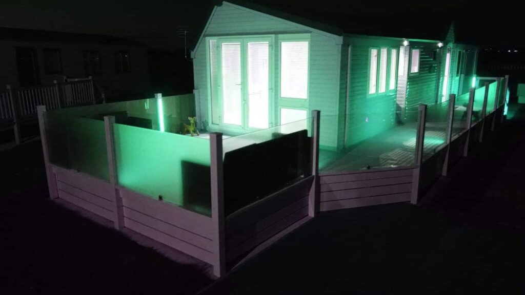 Holiday home deck with Smart LED lighting