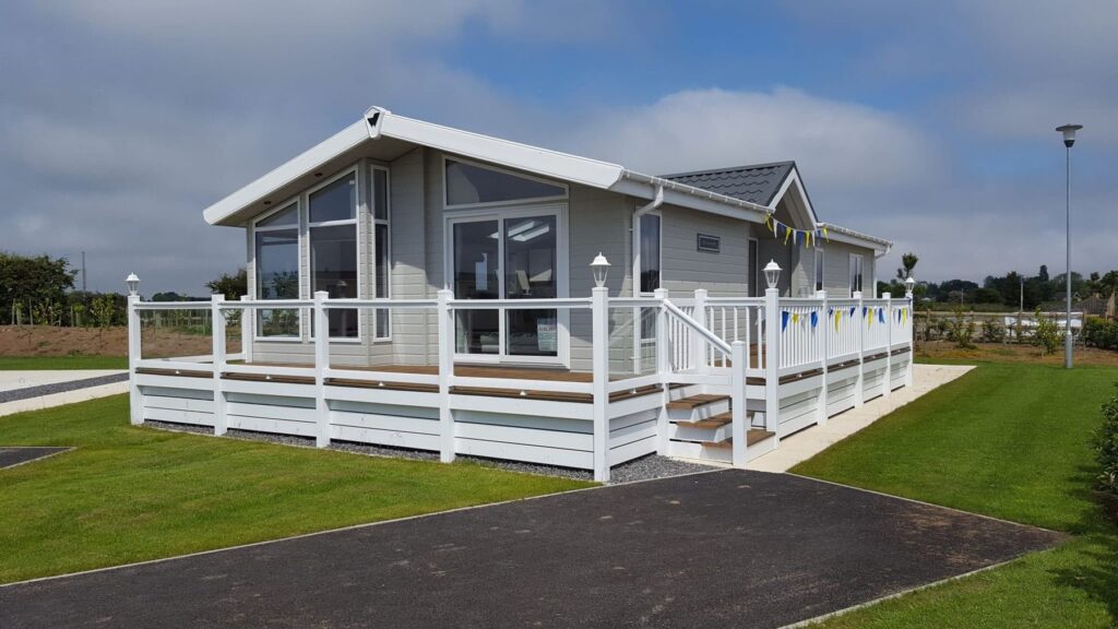 White veranda on a holiday lodge